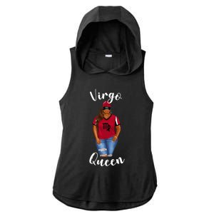 African American Baseball Mom Virgo Queen Zodiac Sign Gift Ladies PosiCharge Tri-Blend Wicking Draft Hoodie Tank