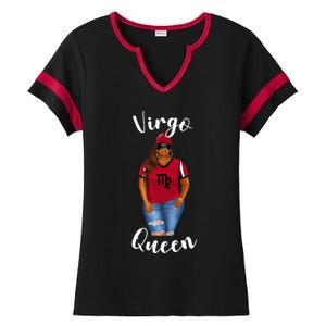 African American Baseball Mom Virgo Queen Zodiac Sign Gift Ladies Halftime Notch Neck Tee