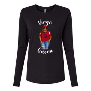 African American Baseball Mom Virgo Queen Zodiac Sign Gift Womens Cotton Relaxed Long Sleeve T-Shirt