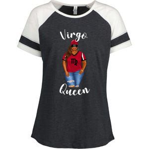 African American Baseball Mom Virgo Queen Zodiac Sign Gift Enza Ladies Jersey Colorblock Tee