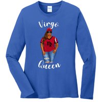 African American Baseball Mom Virgo Queen Zodiac Sign Gift Ladies Long Sleeve Shirt