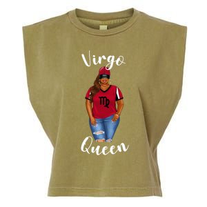 African American Baseball Mom Virgo Queen Zodiac Sign Gift Garment-Dyed Women's Muscle Tee