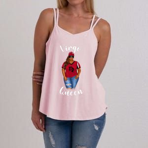 African American Baseball Mom Virgo Queen Zodiac Sign Gift Women's Strappy Tank