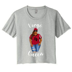 African American Baseball Mom Virgo Queen Zodiac Sign Gift Women's Crop Top Tee