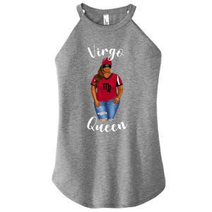 African American Baseball Mom Virgo Queen Zodiac Sign Gift Women's Perfect Tri Rocker Tank