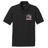 All American Bruh 4th Of July Patriotic Family Fun PosiCharge RacerMesh Polo