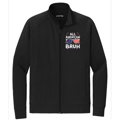 All American Bruh 4th Of July Patriotic Family Fun Stretch Full-Zip Cadet Jacket