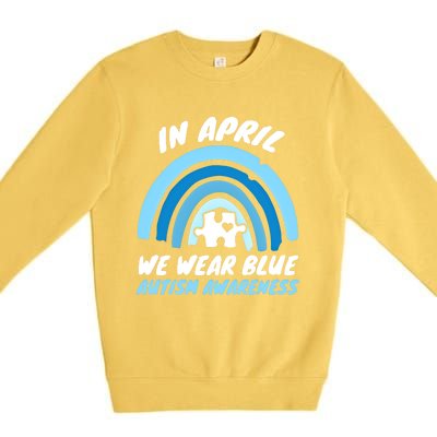 Autism Awareness Blue April Love Autistic Support Gift Premium Crewneck Sweatshirt