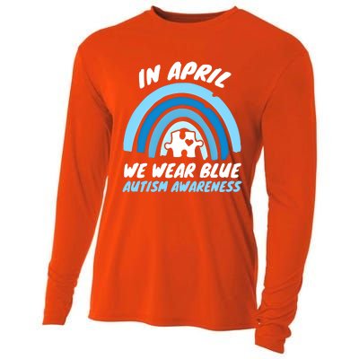 Autism Awareness Blue April Love Autistic Support Gift Cooling Performance Long Sleeve Crew