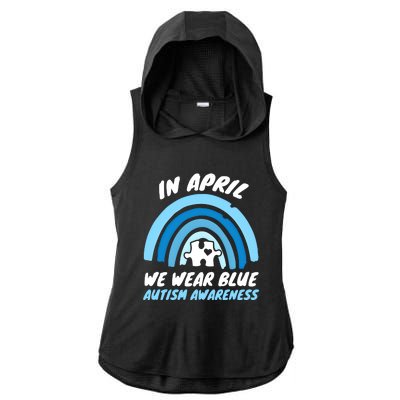 Autism Awareness Blue April Love Autistic Support Gift Ladies PosiCharge Tri-Blend Wicking Draft Hoodie Tank