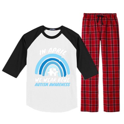 Autism Awareness Blue April Love Autistic Support Gift Raglan Sleeve Pajama Set