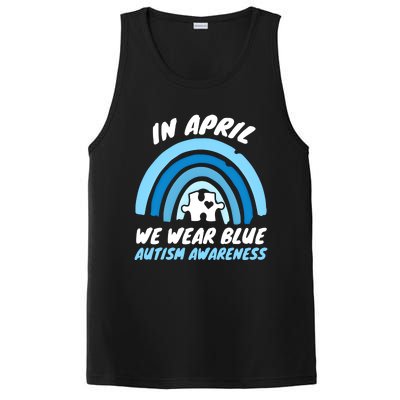 Autism Awareness Blue April Love Autistic Support Gift PosiCharge Competitor Tank