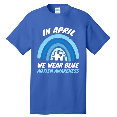 Autism Awareness Blue April Love Autistic Support Gift Tall T-Shirt