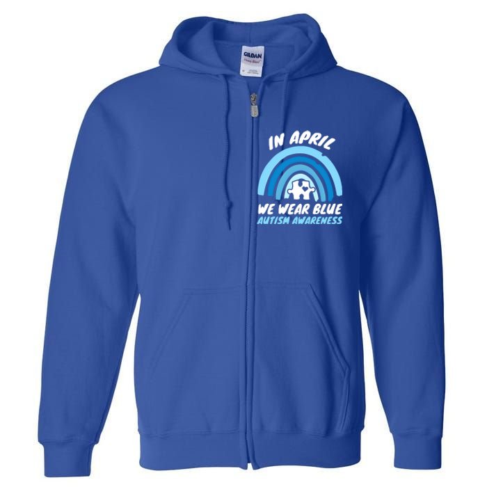 Autism Awareness Blue April Love Autistic Support Gift Full Zip Hoodie