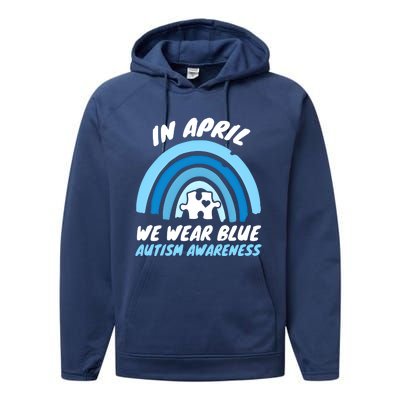 Autism Awareness Blue April Love Autistic Support Gift Performance Fleece Hoodie