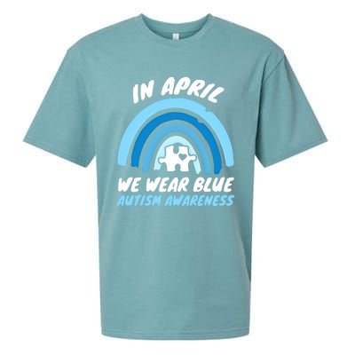 Autism Awareness Blue April Love Autistic Support Gift Sueded Cloud Jersey T-Shirt