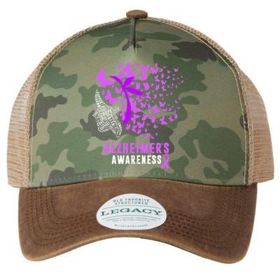 AlzheimerS Awareness Butterflies Purple Ribbon Legacy Tie Dye Trucker Hat