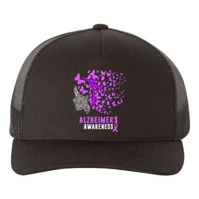 AlzheimerS Awareness Butterflies Purple Ribbon Yupoong Adult 5-Panel Trucker Hat