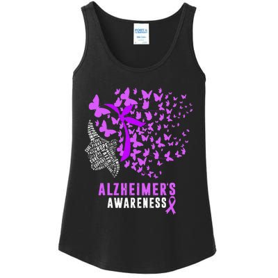 AlzheimerS Awareness Butterflies Purple Ribbon Ladies Essential Tank