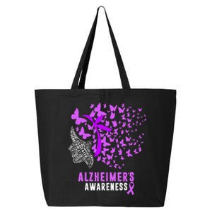 AlzheimerS Awareness Butterflies Purple Ribbon 25L Jumbo Tote