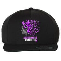 AlzheimerS Awareness Butterflies Purple Ribbon Wool Snapback Cap