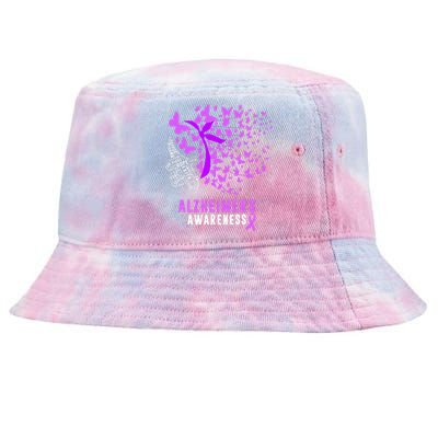 AlzheimerS Awareness Butterflies Purple Ribbon Tie-Dyed Bucket Hat