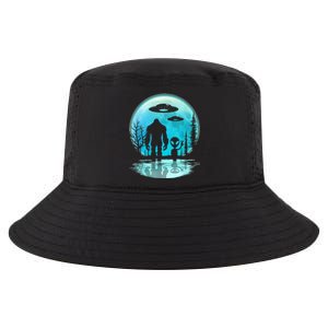 Alien And Bigfoot Moon Cool Comfort Performance Bucket Hat