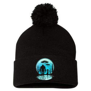 Alien And Bigfoot Moon Pom Pom 12in Knit Beanie