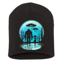 Alien And Bigfoot Moon Short Acrylic Beanie