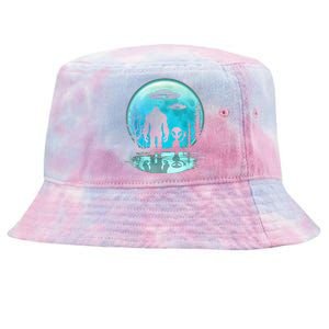 Alien And Bigfoot Moon Tie-Dyed Bucket Hat