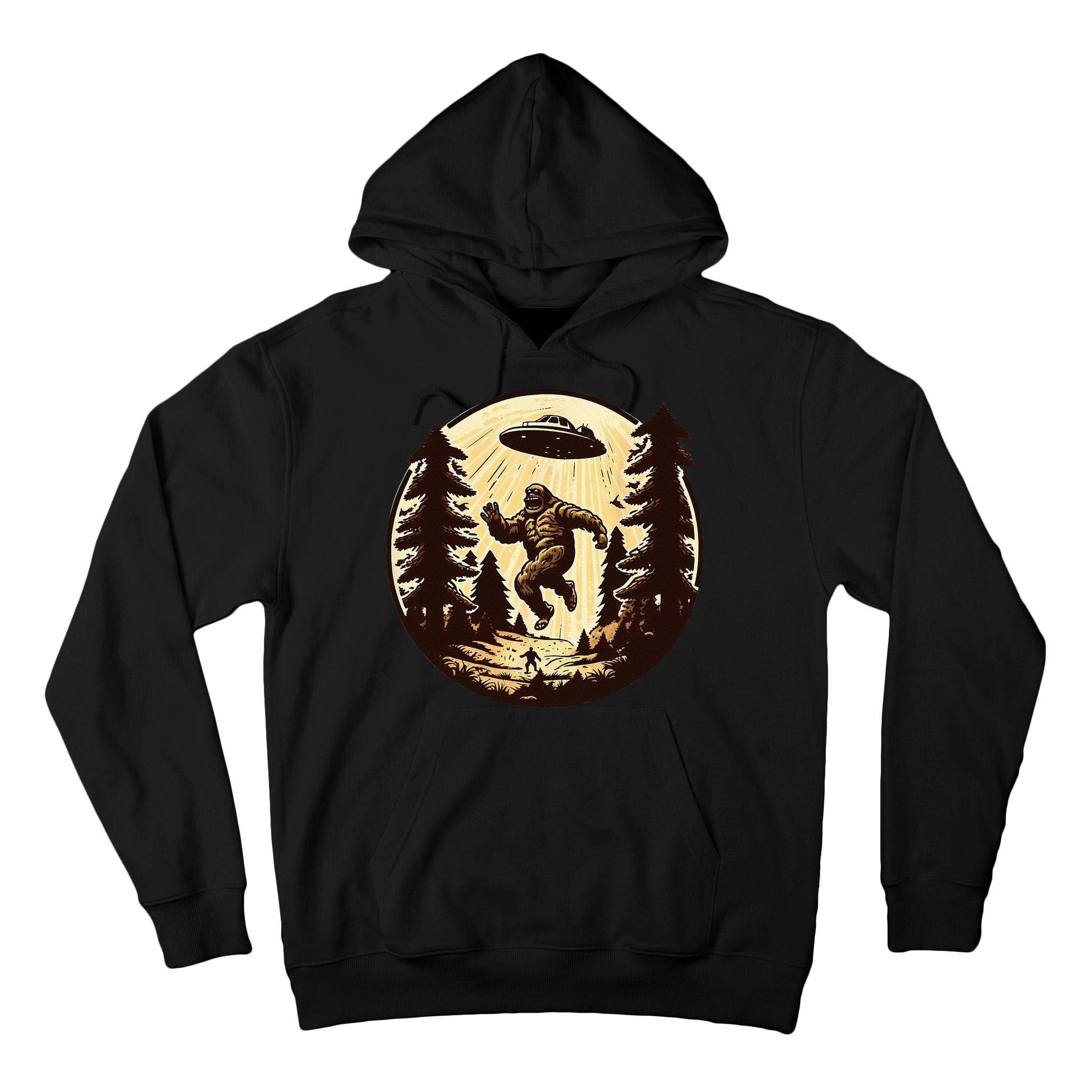 Alien And Bigfoot UFO Bigfoot Alien Tall Hoodie