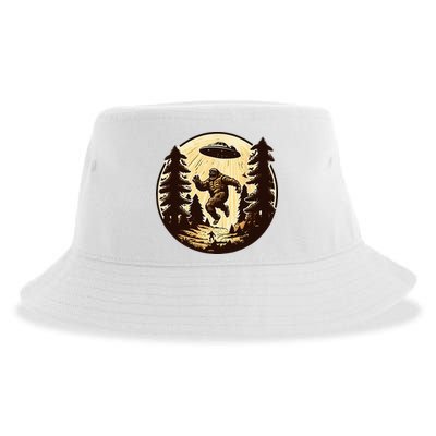 Alien And Bigfoot UFO Bigfoot Alien Sustainable Bucket Hat