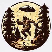 Alien And Bigfoot UFO Bigfoot Alien 11oz C Handle Ceramic Mug