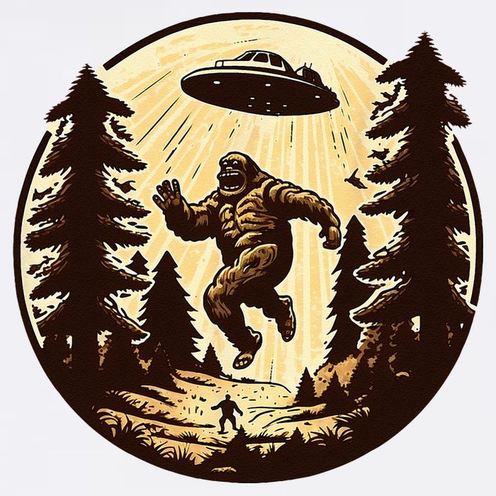 Alien And Bigfoot UFO Bigfoot Alien 11oz C Handle Ceramic Mug