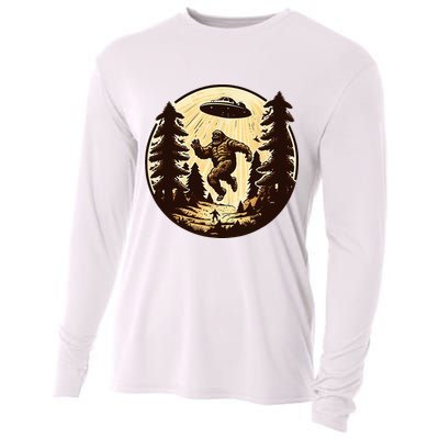 Alien And Bigfoot UFO Bigfoot Alien Cooling Performance Long Sleeve Crew