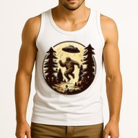 Alien And Bigfoot UFO Bigfoot Alien Tank Top