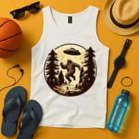Alien And Bigfoot UFO Bigfoot Alien Tank Top