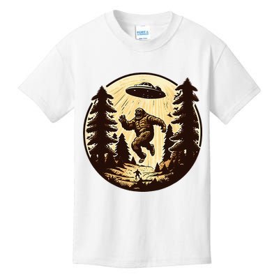 Alien And Bigfoot UFO Bigfoot Alien Kids T-Shirt