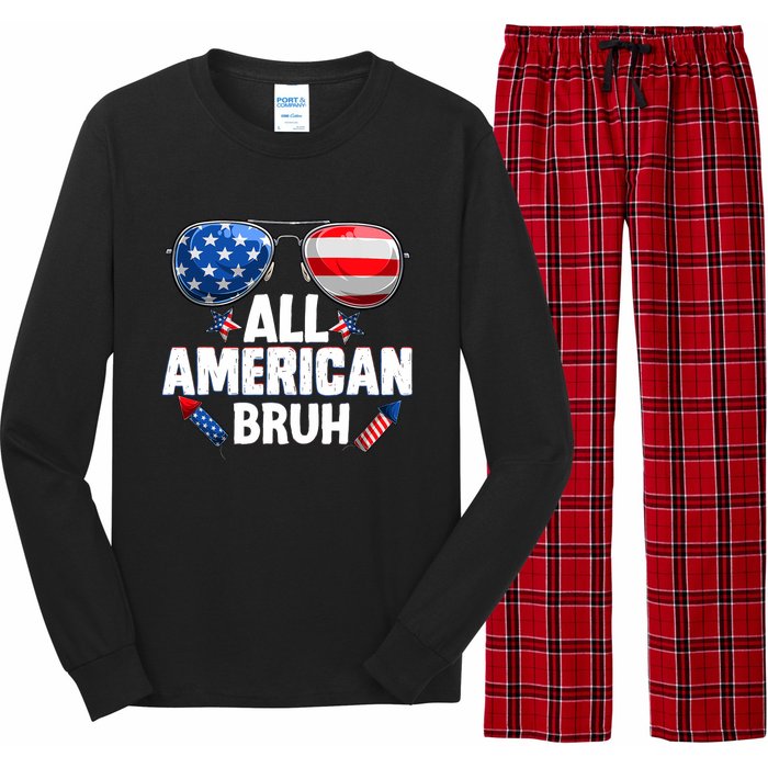 All American Bruh Fourth Of July American Long Sleeve Pajama Set