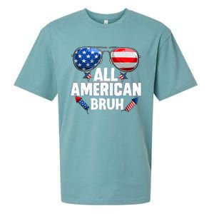 All American Bruh Fourth Of July American Sueded Cloud Jersey T-Shirt