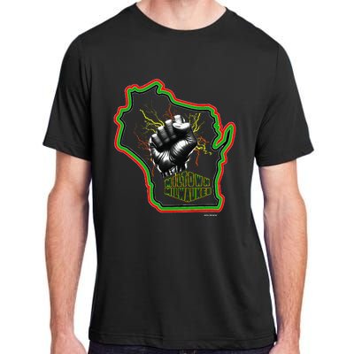 African American Blackpower Wisconsin Milwaukee Map Adult ChromaSoft Performance T-Shirt