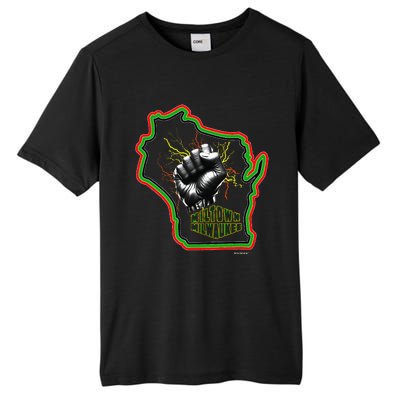 African American Blackpower Wisconsin Milwaukee Map Tall Fusion ChromaSoft Performance T-Shirt