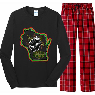 African American Blackpower Wisconsin Milwaukee Map Long Sleeve Pajama Set