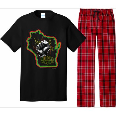 African American Blackpower Wisconsin Milwaukee Map Pajama Set