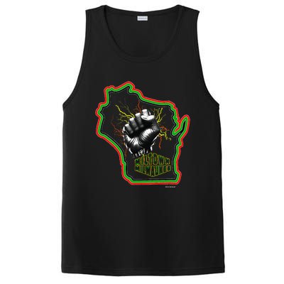 African American Blackpower Wisconsin Milwaukee Map PosiCharge Competitor Tank