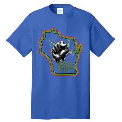 African American Blackpower Wisconsin Milwaukee Map Tall T-Shirt