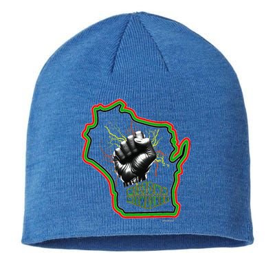 African American Blackpower Wisconsin Milwaukee Map Sustainable Beanie