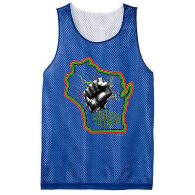 African American Blackpower Wisconsin Milwaukee Map Mesh Reversible Basketball Jersey Tank