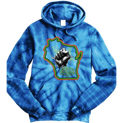 African American Blackpower Wisconsin Milwaukee Map Tie Dye Hoodie