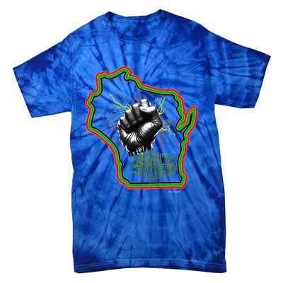 African American Blackpower Wisconsin Milwaukee Map Tie-Dye T-Shirt